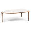 Meridian Furniture Gild White Genuine Marble Top And Aluminum Base Coffee Table