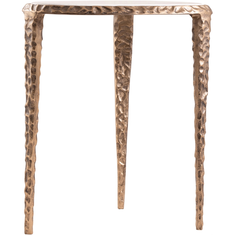 Meridian Furniture Gild White Genuine Marble Top End / Side Table