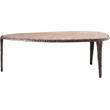 Meridian Furniture Gild Beige Genuine Marble Top And Aluminum Base Coffee Table