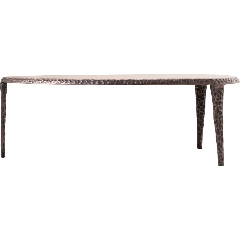Meridian Furniture Gild Beige Genuine Marble Top And Aluminum Base Coffee Table