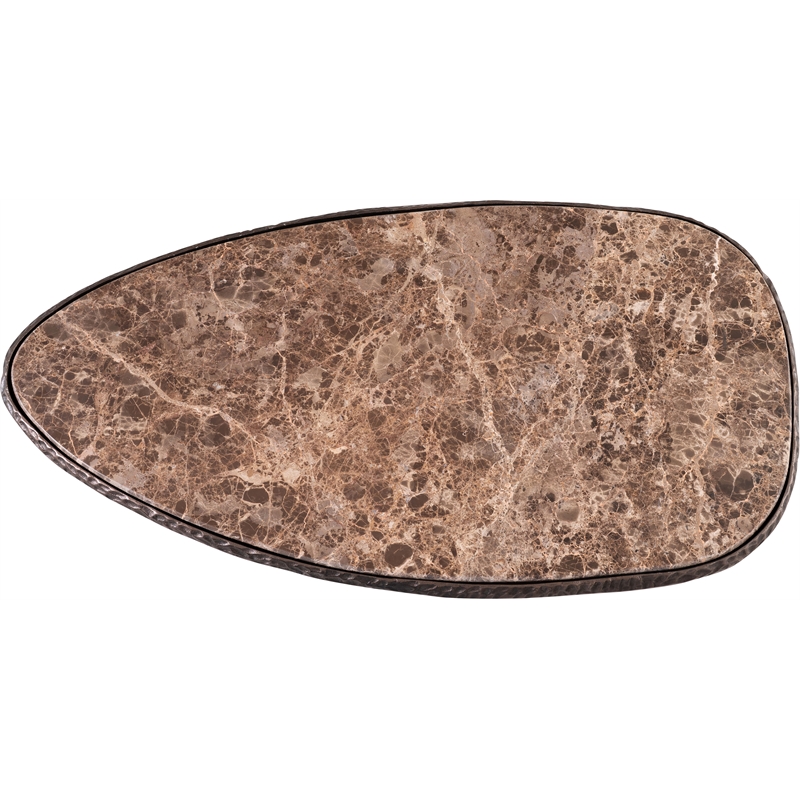 Meridian Furniture Gild Beige Genuine Marble Top And Aluminum Base Coffee Table