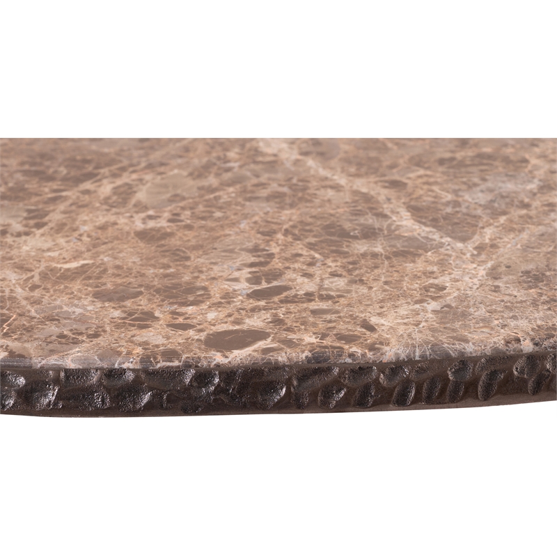 Meridian Furniture Gild Beige Genuine Marble Top And Aluminum Base Coffee Table