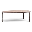Meridian Furniture Gild Beige Genuine Marble Top And Aluminum Base Coffee Table
