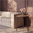 Meridian Furniture Gild Beige Genuine Marble Top End / Side Table