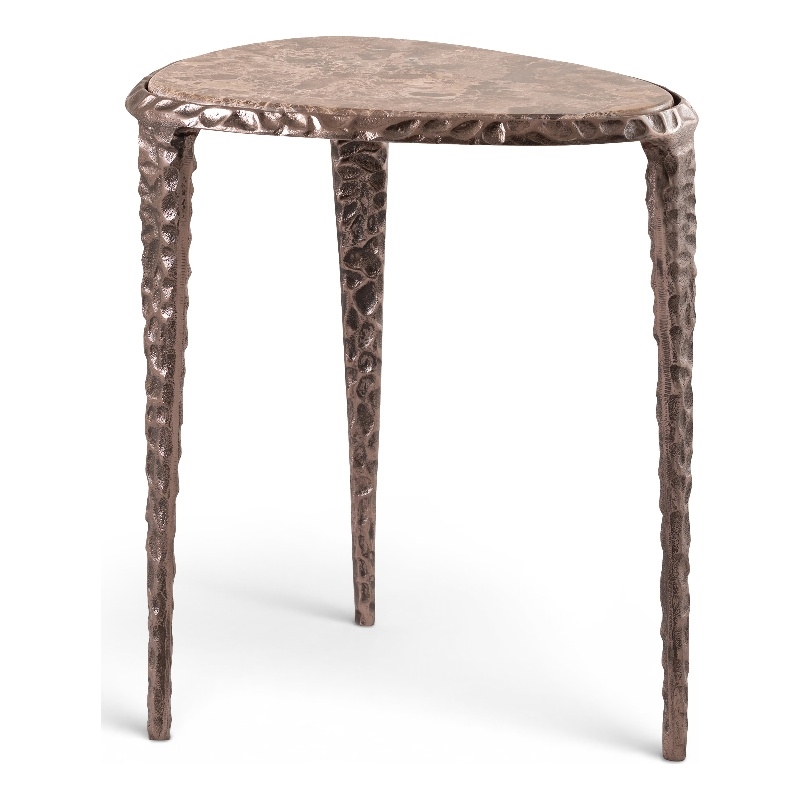 Meridian Furniture Gild Beige Genuine Marble Top End / Side Table