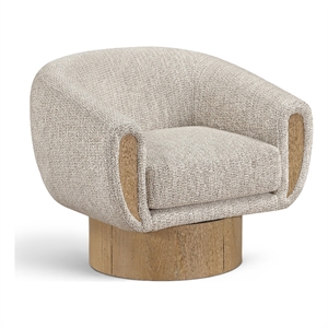 Meridian Furniture Avella Beige Interwoven Fabric Swivel Accent Chair