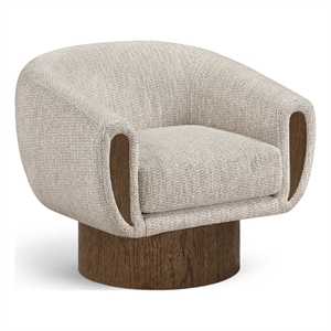 Meridian Furniture Avella Beige Interwoven Fabric Swivel Accent Chair