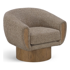 Meridian Furniture Avella Brown Interwoven Fabric Swivel Accent Chair