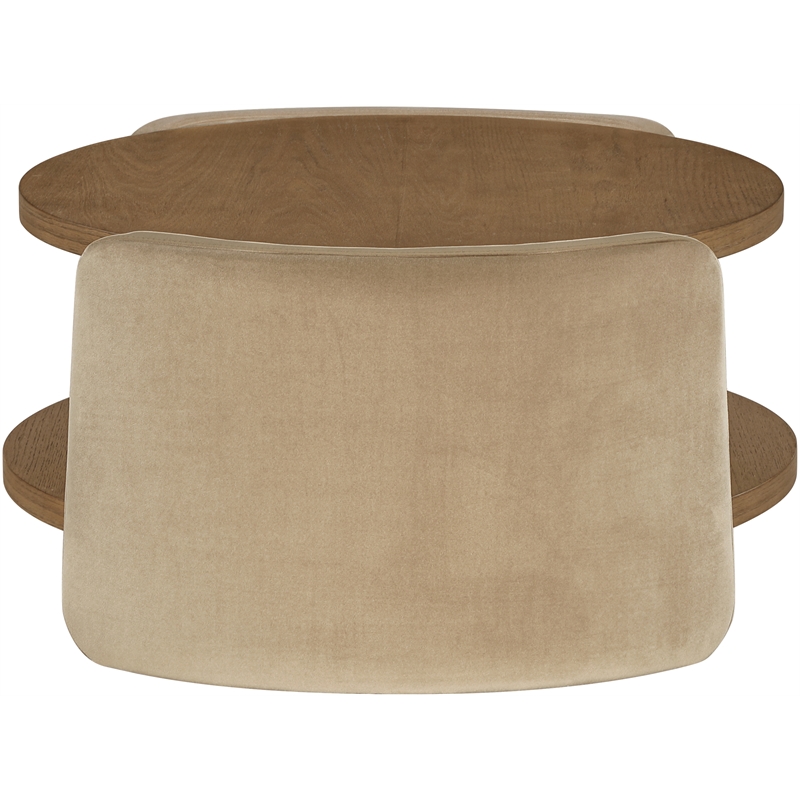 Meridian Furniture Wren Beige Velvet Performance Fabric Coffee Table