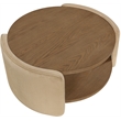 Meridian Furniture Wren Beige Velvet Performance Fabric Coffee Table
