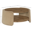 Meridian Furniture Wren Beige Velvet Performance Fabric Coffee Table