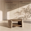 Meridian Furniture Wren Beige Velvet Performance Fabric Coffee Table