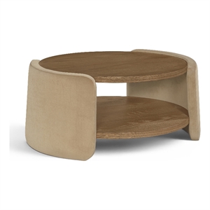 Meridian Furniture Wren Beige Velvet Performance Fabric Coffee Table