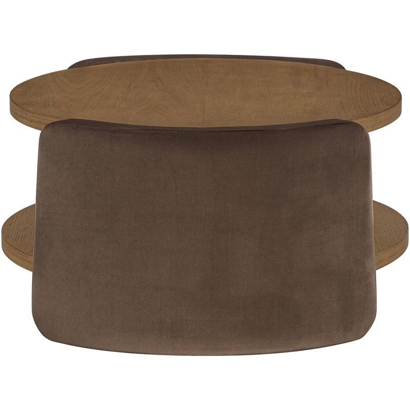 Meridian Furniture Wren Brown Velvet Performance Fabric Coffee Table