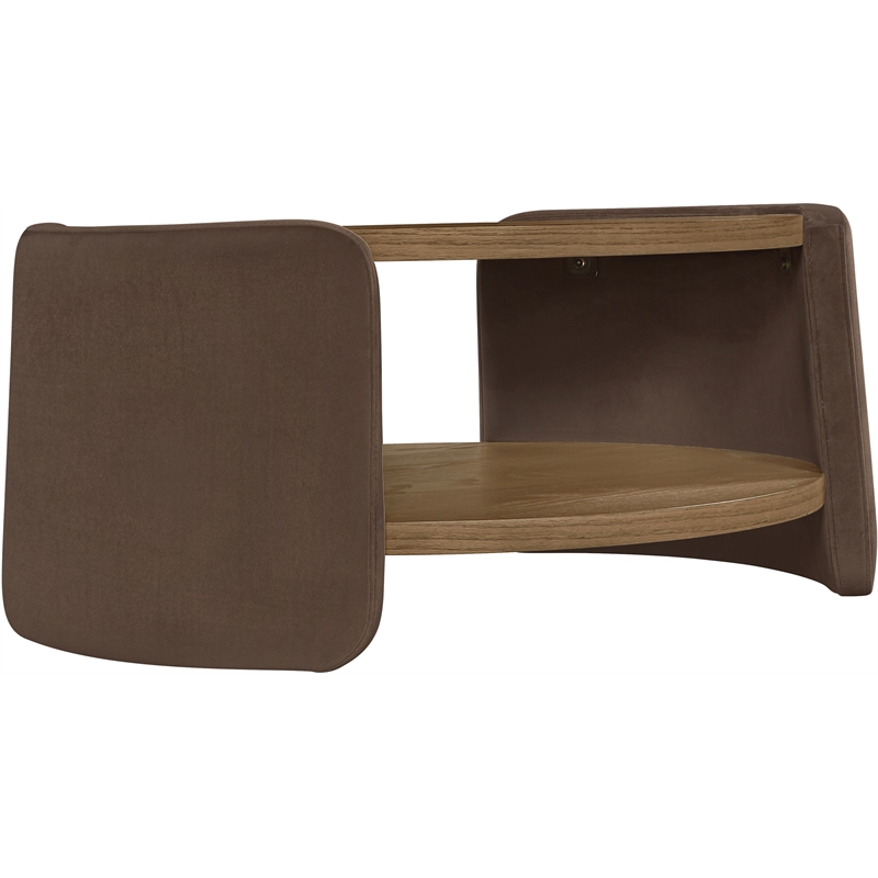 Meridian Furniture Wren Brown Velvet Performance Fabric Coffee Table