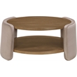Meridian Furniture Wren Taupe Velvet Performance Fabric Coffee Table