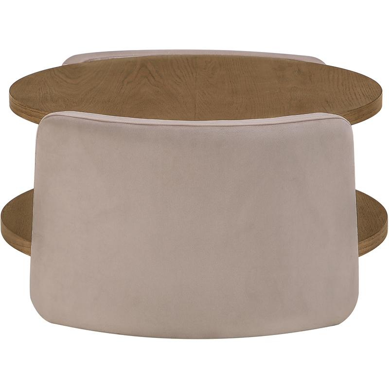 Meridian Furniture Wren Taupe Velvet Performance Fabric Coffee Table