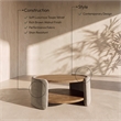 Meridian Furniture Wren Taupe Velvet Performance Fabric Coffee Table