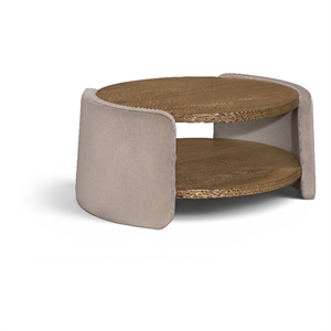 Meridian Furniture Wren Taupe Velvet Performance Fabric Coffee Table