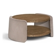 Meridian Furniture Wren Taupe Velvet Performance Fabric Coffee Table