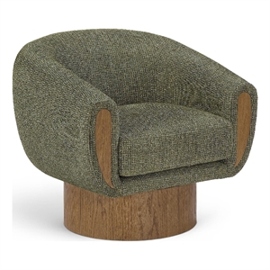 Meridian Furniture Avella Green Interwoven Fabric Swivel Accent Chair