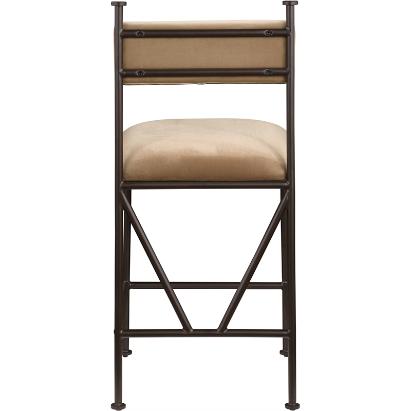 Meridian Furniture Monarch Beige Velvet Upholstered Counter Stool (Set of 2)
