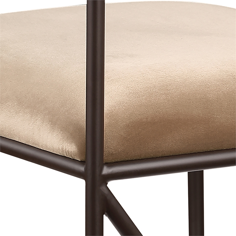 Meridian Furniture Monarch Beige Velvet Upholstered Counter Stool (Set of 2)