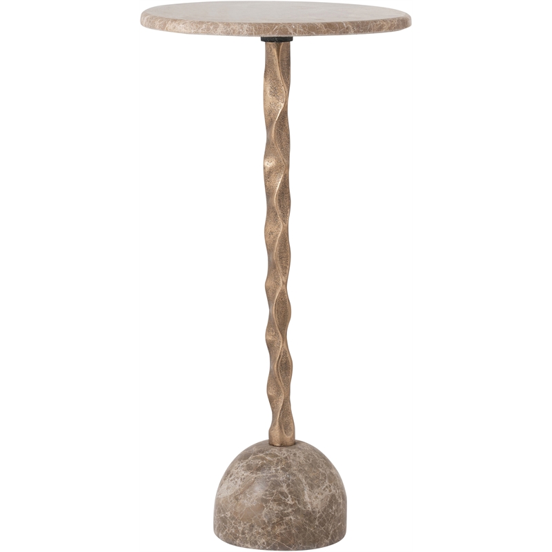 Meridian Furniture Helix Beige Genuine Marble Top End / Side Table