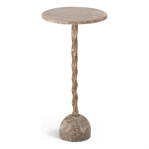 Meridian Furniture Helix Beige Genuine Marble Top End / Side Table