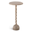 Meridian Furniture Helix Beige Genuine Marble Top End / Side Table