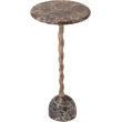Meridian Furniture Helix Brown Genuine Marble Top End / Side Table