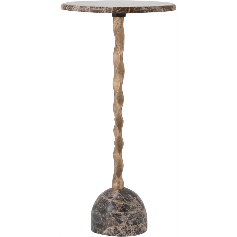 Meridian Furniture Helix Brown Genuine Marble Top End / Side Table