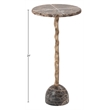 Meridian Furniture Helix Brown Genuine Marble Top End / Side Table