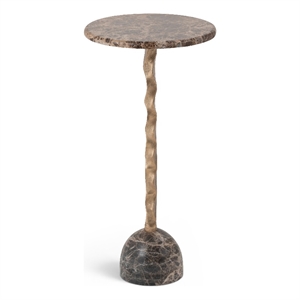 Meridian Furniture Helix Brown Genuine Marble Top End / Side Table