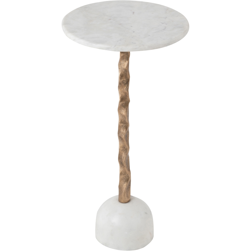 Meridian Furniture Helix White Genuine Marble Top End / Side Table