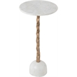 Meridian Furniture Helix White Genuine Marble Top End / Side Table