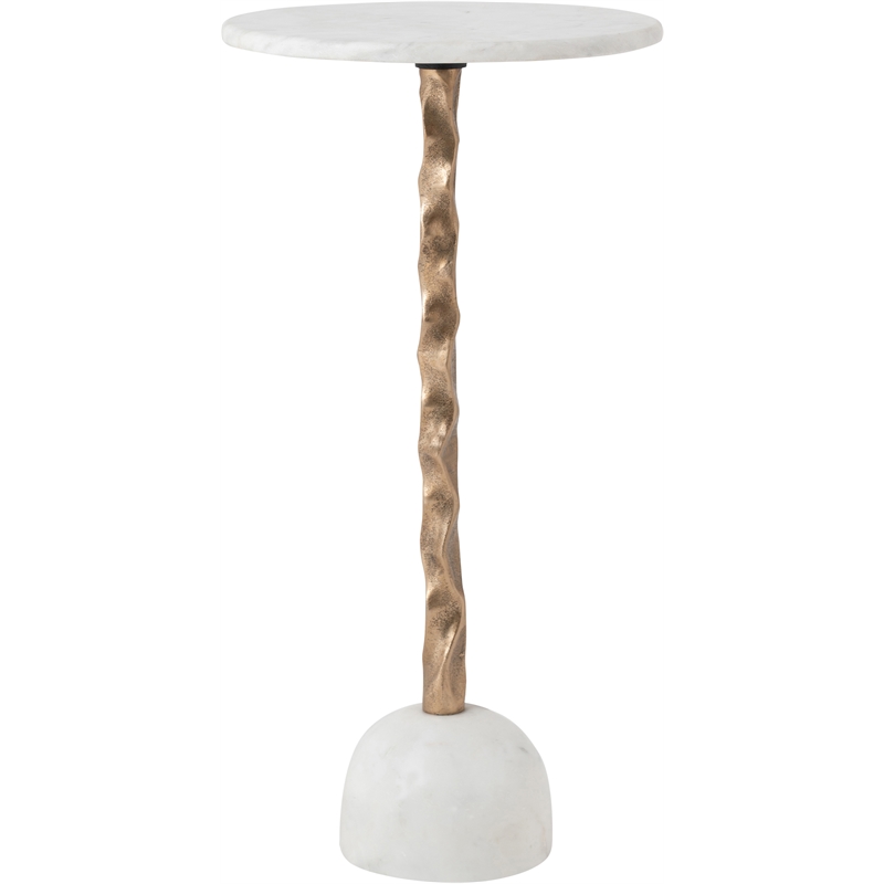 Meridian Furniture Helix White Genuine Marble Top End / Side Table