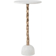 Meridian Furniture Helix White Genuine Marble Top End / Side Table
