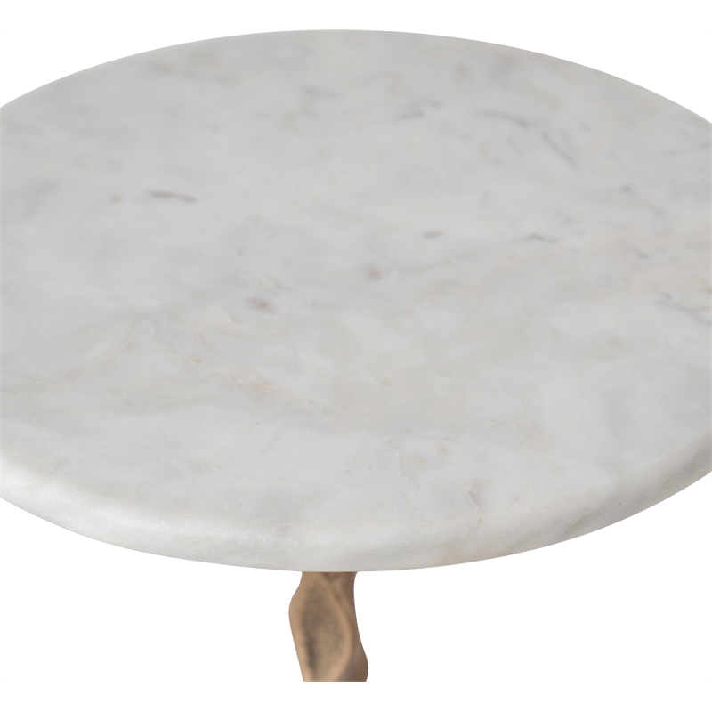 Meridian Furniture Helix White Genuine Marble Top End / Side Table