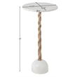 Meridian Furniture Helix White Genuine Marble Top End / Side Table