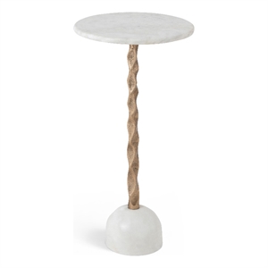 Meridian Furniture Helix White Genuine Marble Top End / Side Table