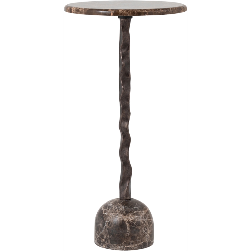 Meridian Furniture Helix Brown Genuine Marble Top End / Side Table