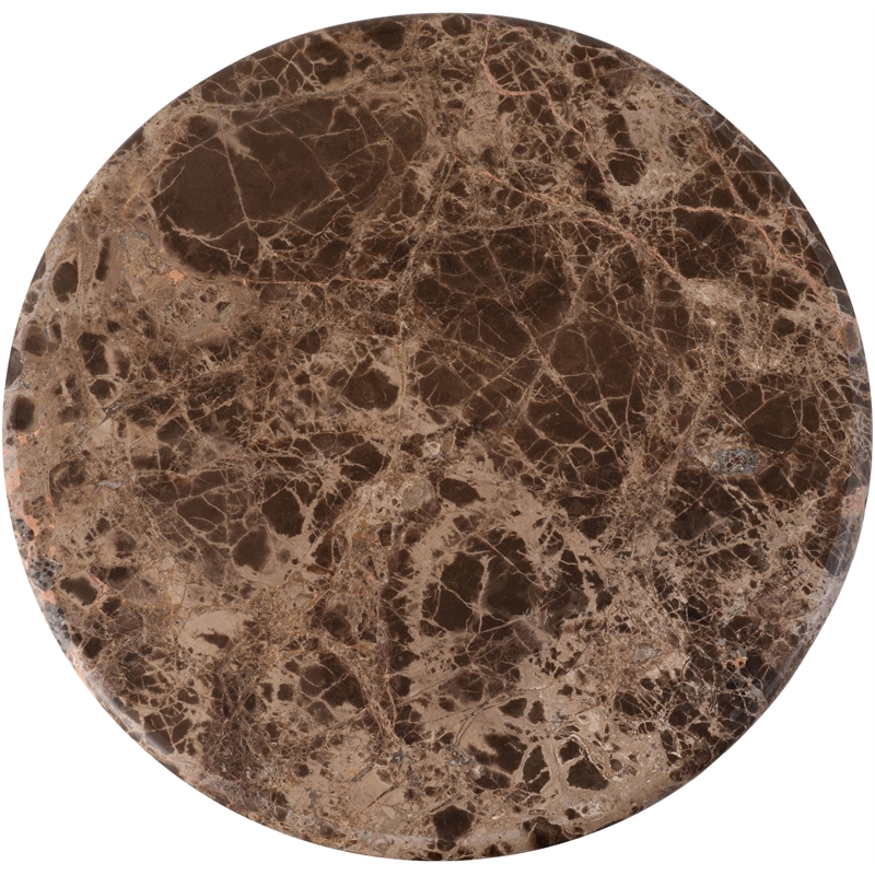 Meridian Furniture Helix Brown Genuine Marble Top End / Side Table