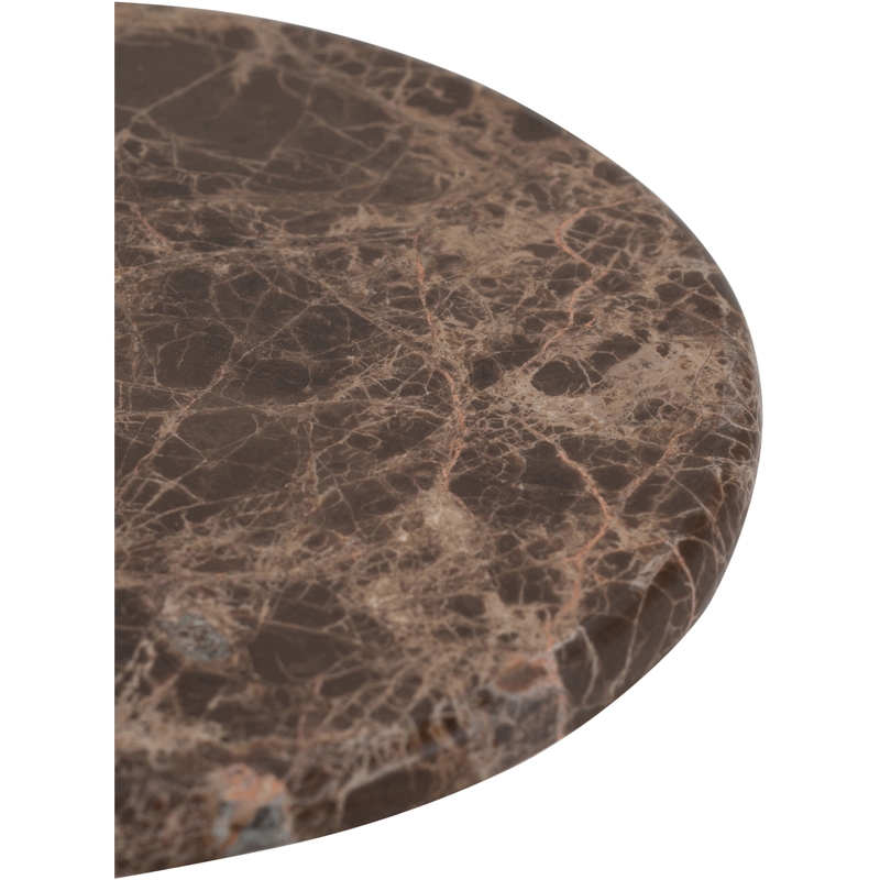 Meridian Furniture Helix Brown Genuine Marble Top End / Side Table