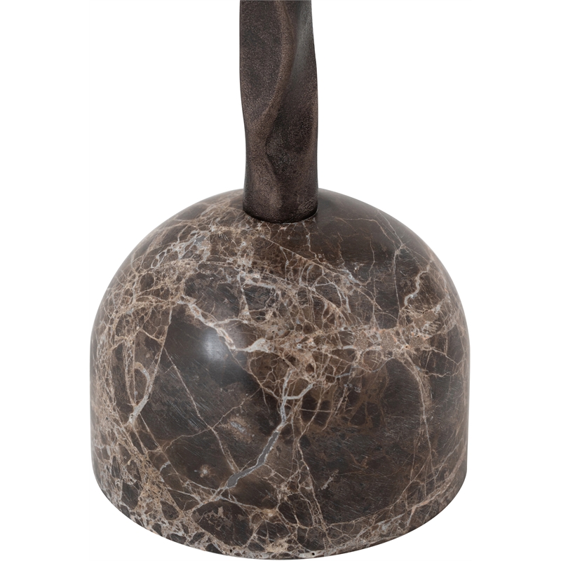 Meridian Furniture Helix Brown Genuine Marble Top End / Side Table