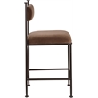Meridian Furniture Monarch Brown Velvet Upholstered Counter Stool (Set of 2)