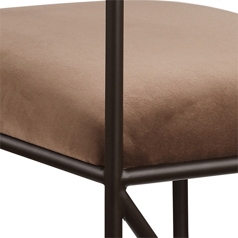 Meridian Furniture Monarch Brown Velvet Upholstered Counter Stool (Set of 2)