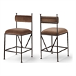 Meridian Furniture Monarch Brown Velvet Upholstered Counter Stool (Set of 2)
