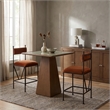 Meridian Furniture Monarch Cognac Velvet Upholstered Counter Stool (Set of 2)
