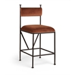 Meridian Furniture Monarch Cognac Velvet Upholstered Counter Stool (Set of 2)